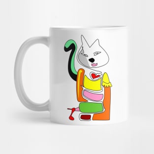 Cat in artistic color Mug